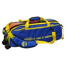 Vise Clear Top 3 Ball Roller Bowling Bag- Blue/Yellow