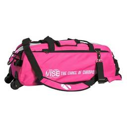 Vise Clear Top 3 Ball Roller Bowling Bag- Pink/Black
