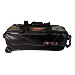 Moxy Vintage Slim Triple Bowling Bag- Black Leather