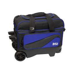 BSI Large Wheel Double Roller Bowling Bag- Black/Blue