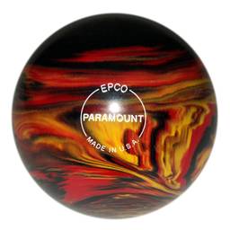 Duckpin Paramount Marbleized Bowling Ball 4 3/4- Black/Red/Yellow