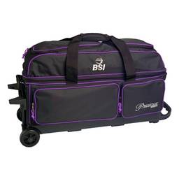 BSI Prestige 3 Ball Roller Bowling Bag- Black/Purple
