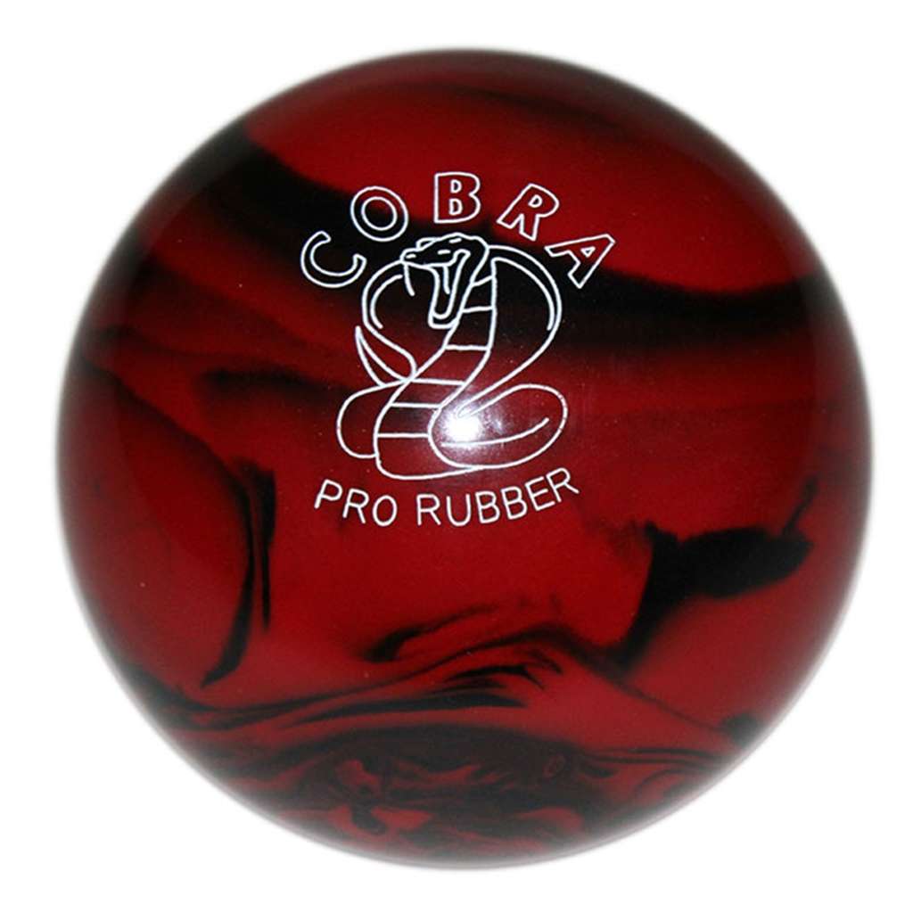 Duckpin Cobra Pro Rubber Bowling Ball 5" - Red/Black