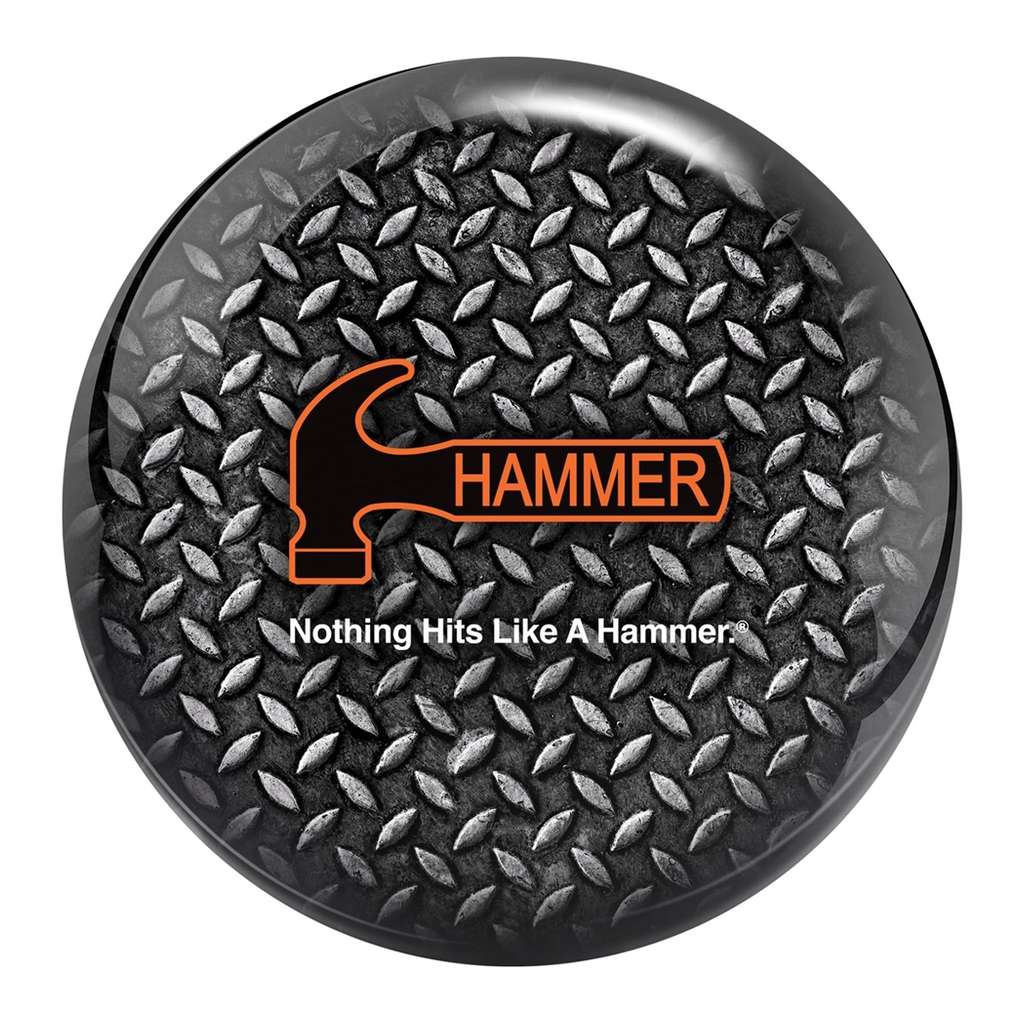 Hammer Diamond Plate PRE-DRILLED Bowling Ball - Grey/Black