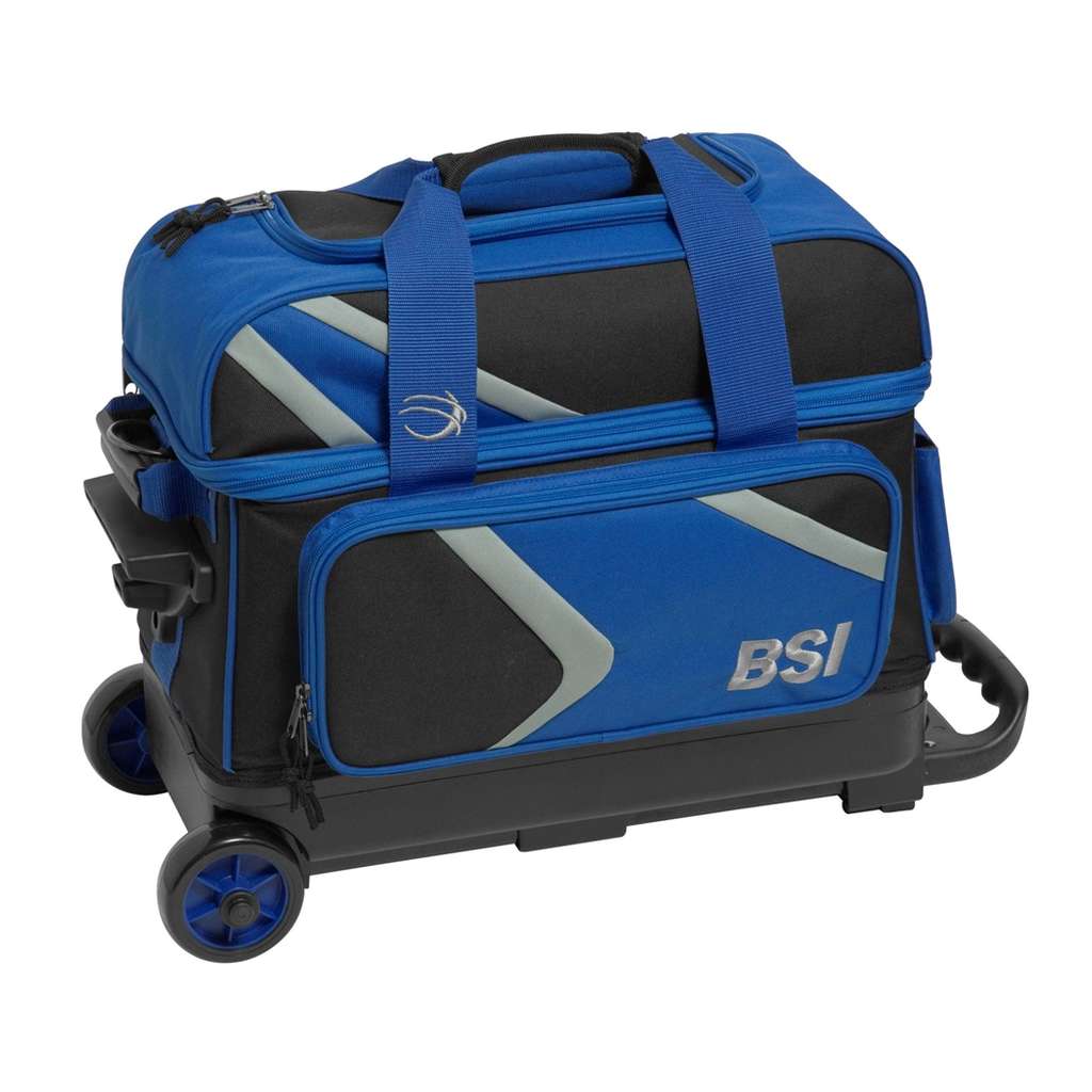 BSI Dash Double Roller Bowling Bag - Black/Royal/Gray