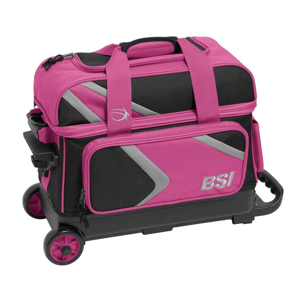 BSI Dash Double Roller Bowling Bag - Black/Pink/Grey